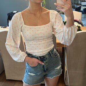 Missguided White and Pink Patterned Bodysuit